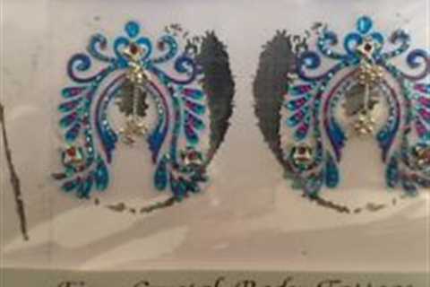 BEST SELL NON PIERCING BREAST TATTOOS ADDED CRYTAL SWAROVSKI STONES PAIR
