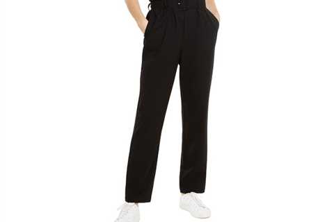 Danielle Bernstein Women's Paperbag Waist Pants  Black Size Extra Small for $119