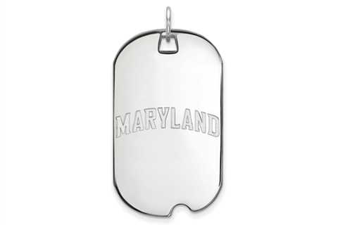 NCAA Sterling Silver Maryland Large Dog Tag Pendant for $60