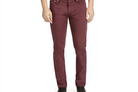 Levis Men's 511 Slim-Fit Stretch Flannel Jeans Burgundy Size 38x30 for $94