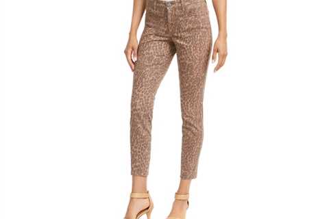 Style & Co Women's Curvy-Fit Skinny Printed Jeans Brown Size 6 for $34