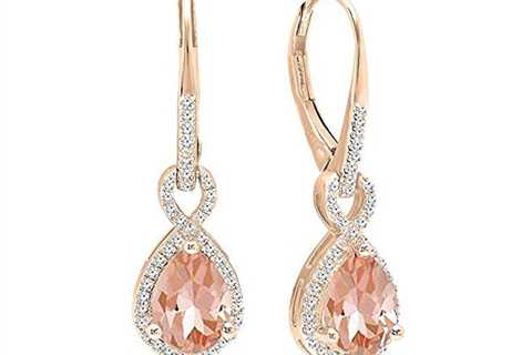 Simulated 2.60CTTW Morganite Rose Gold Pavé Infinity Dangling Earrings for $10