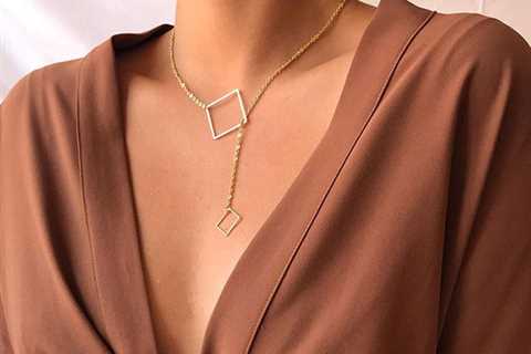 Geometric Square 18K Gold Plated Necklace for $10