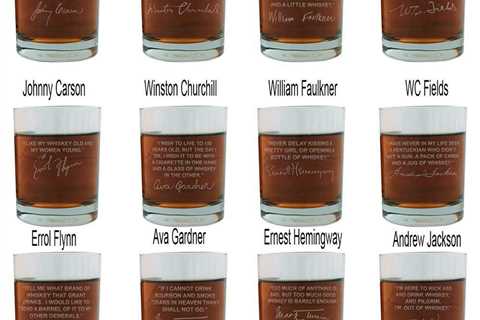 Twelve Best Selling Famous Quote Etched Whiskey Glasses