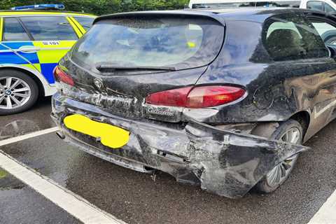 Car aquaplanes on M3 near Winchester