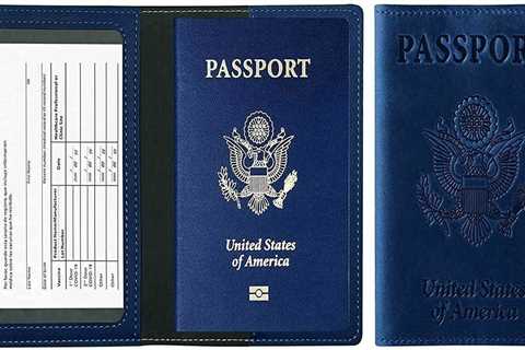 Best Selling Leather Passport and Vaccine Card Holder With Card (Prop)*Dark Blue