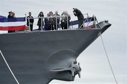 Destroyer named for Sen. Carl Levin, baptized in Maine