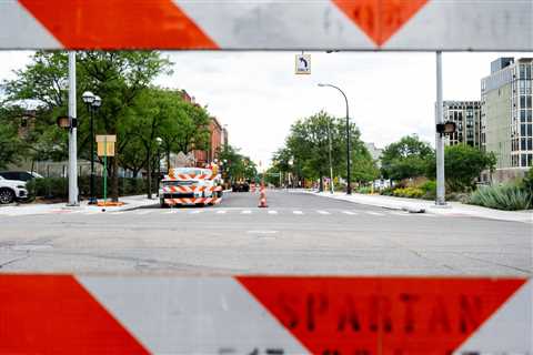 Road closures in downtown Ann Arbor for the People Friendly Streets project