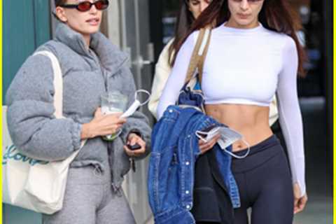 Hailey Bieber & Bella Hadid start their weekend with a Pilates course