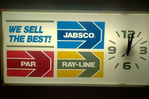 WE SELL THE BEST JABSCO RAY - LINE PAR Vintage NOS Lighted Sign Marine Nautical