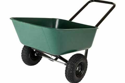 Best Sell 2 in 1 Dual-Wheel, Poly Tray Garden Barrow Wheelbarrow, Green