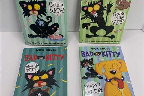 Lot of 4 Bad Kitty Chapter Books by Nick Bruel 2nd 3rd Grade Level-Best Selling!