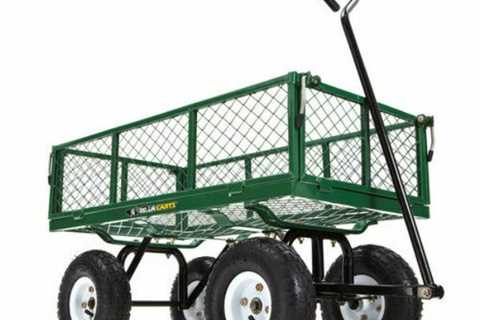 Best Sell 2 in 1 400-lb Steel Mesh Garden Cart with 10 Tires, Green