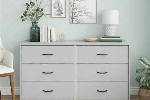 Best  Sell Classic 6 Drawer Dresser, Gray