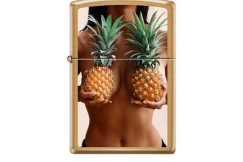 BEST SELLING!! Zippo Pineapple Women Brushed Brass Zippo Lighter