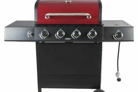 Best Sell Stainless Steel 4-Burner Gas Grill with Side Burner, Red Sedona