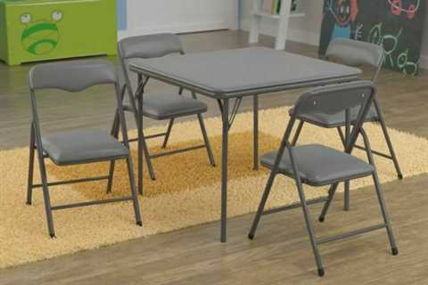 Best Selling  Kids Gray 5 Piece Folding Table and Chair Set