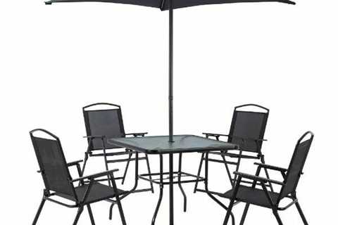 Best Sell 6-Piece Outdoor Patio Dining Set, Black