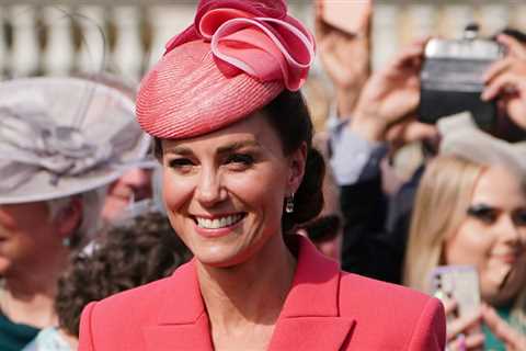 Kate Middleton rings in spring with a bright pink ensemble for the Queen’s garden party in London