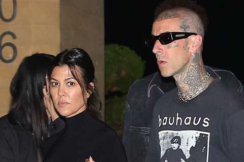Newlywed Kourtney Kardashian & Travis Barker Grab Dinner at Nobu