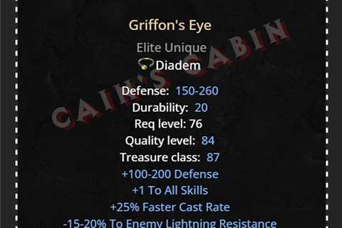 Diablo 2: D2R Softcore⭐Ladder: ⭐-15/+12 Griffon's Eye⭐Best Sell⭐ PC/SWITCH