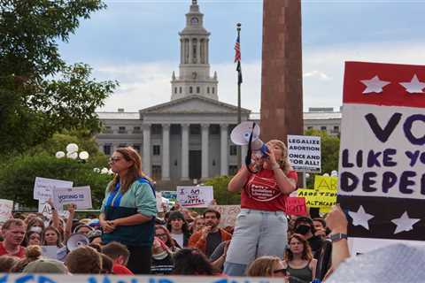 Protesters gather in downtown Denver to denounce ‘oppression’ after Roe overturned