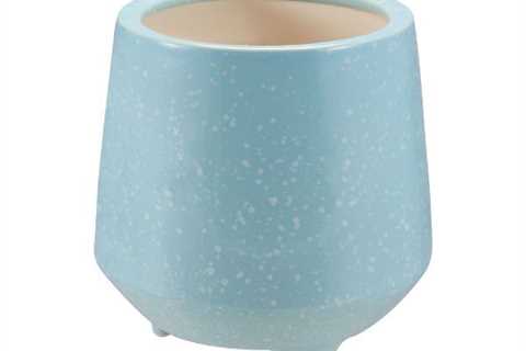 Best Selling  6inch Footed Ceramic Planter, Blue