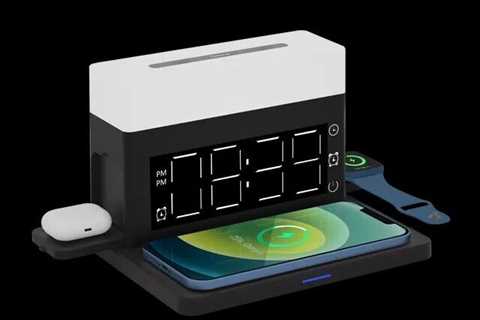 Best selling Alarm clock wireless charger 15W fast charger mobile phone 3-1 stat