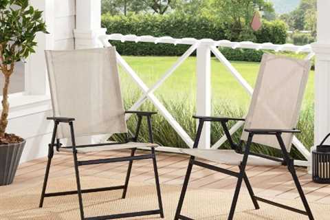 Best Selling Square Set of 2 Outdoor Patio Steel Sling Folding Chair