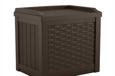 Best Selling Outdoor 22 Gallon Resin and Wicker Deck Box, Java Brown