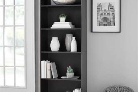 Best selling  71 5 Shelf Bookcase with Adjustable Shelves, True Black Oak