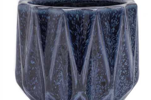 Best Selling Pottery 5 Devi Round Ceramic Planter, Blue.