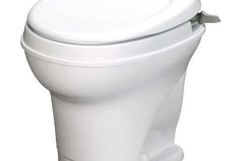 Best Selling Aqua-Magic V RV Toilet, Hand Flush, High, White, 18.5x17.8x15.1