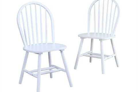 Best Selling Solid Wood Dining Chairs, Set of 2, Solid White