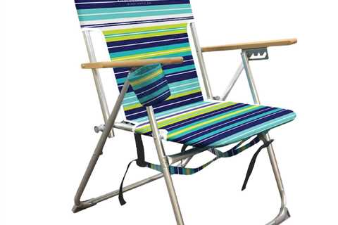 Best Selling High Weight Capacity Back Pack Beach Chair, Blue Stripes