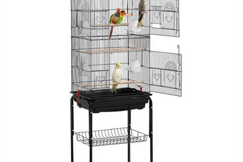 Best selling 36 large metal rolling cage with opening lid, black