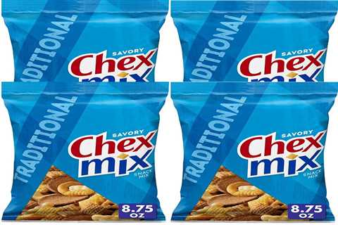 Chex Mix TRADITIONAL Savory Snack Bag 8.75 oz (4 Pack)... BEST SELL BY NOV 2022