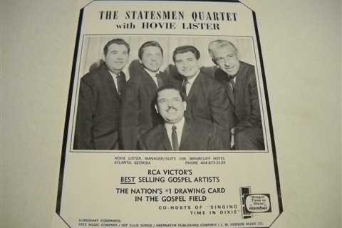 STATESMEN QUARTET with HOVIE LISTER RCA Best Sell Gospel 1966 Promo Display Ad