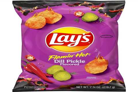Lay's Flamin' HOT DILL PICKLE Potato Chips, 7.75 oz Bag... BEST SELL BY DEC 2022
