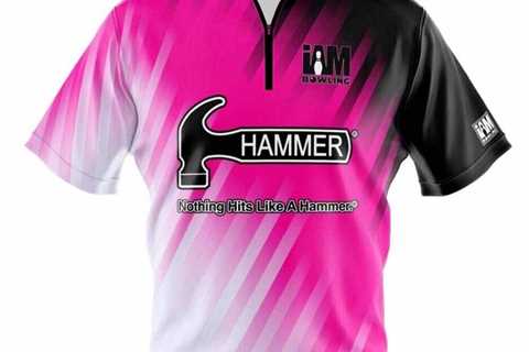 SELL Hammer Pink Black White Best Gift Zip Bowling Jersey Size S-5XL