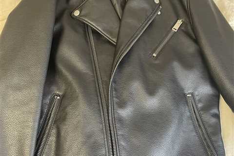 H&M BLACK SOLID BIKER JACKET MEN will sell to best offer