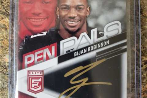 2023 Panini Donruss Elite Bijan Robinson Rc Auto Pen Pals FOTL #PPBR GOLD INK🔥