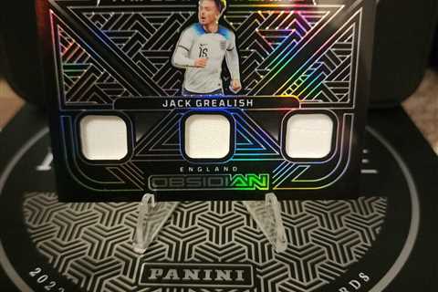 2022-23 Obsidian Trifecta Material Jack Grealish Player Worn Relic #'d 43/199