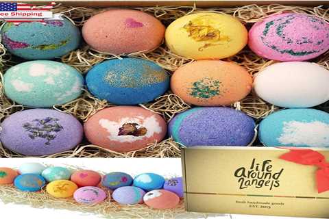 Bath Bombs Gift Set 12 USA Made Fizzies, Shea & Coco Butter Dry Skin Moisturize,