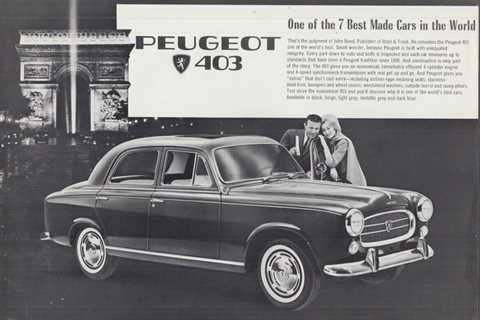 One of the 7 Best Made Cars in the World: Peugeot 403 sell sheet ca 1960