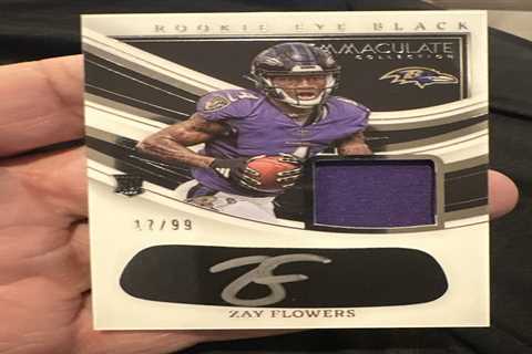 2023 Immaculate Zay Flowers EYE BLACK Auto Jersey Rookie Card #d 17/99 RC RAVENS