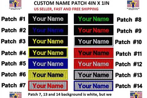 BEST SELLING  4X1 size Custom NAME TAG Embroidered Iron on, FAST SHIPPING