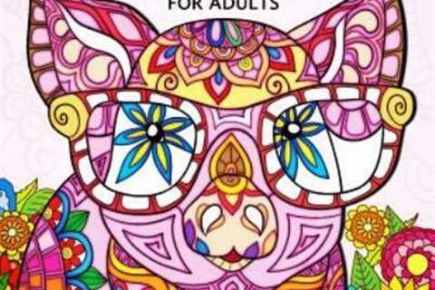 Pig Coloring Book For Adults: Cute Animal Stress-Relief Coloring Book For A...