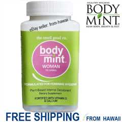 Body Mint Woman / Lady for Feminine Deodorant Protection 50 tablets