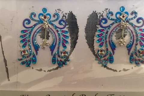 BEST SELL NON PIERCING BREAST TATTOOS ADDED CRYTAL SWAROVSKI STONES PAIR